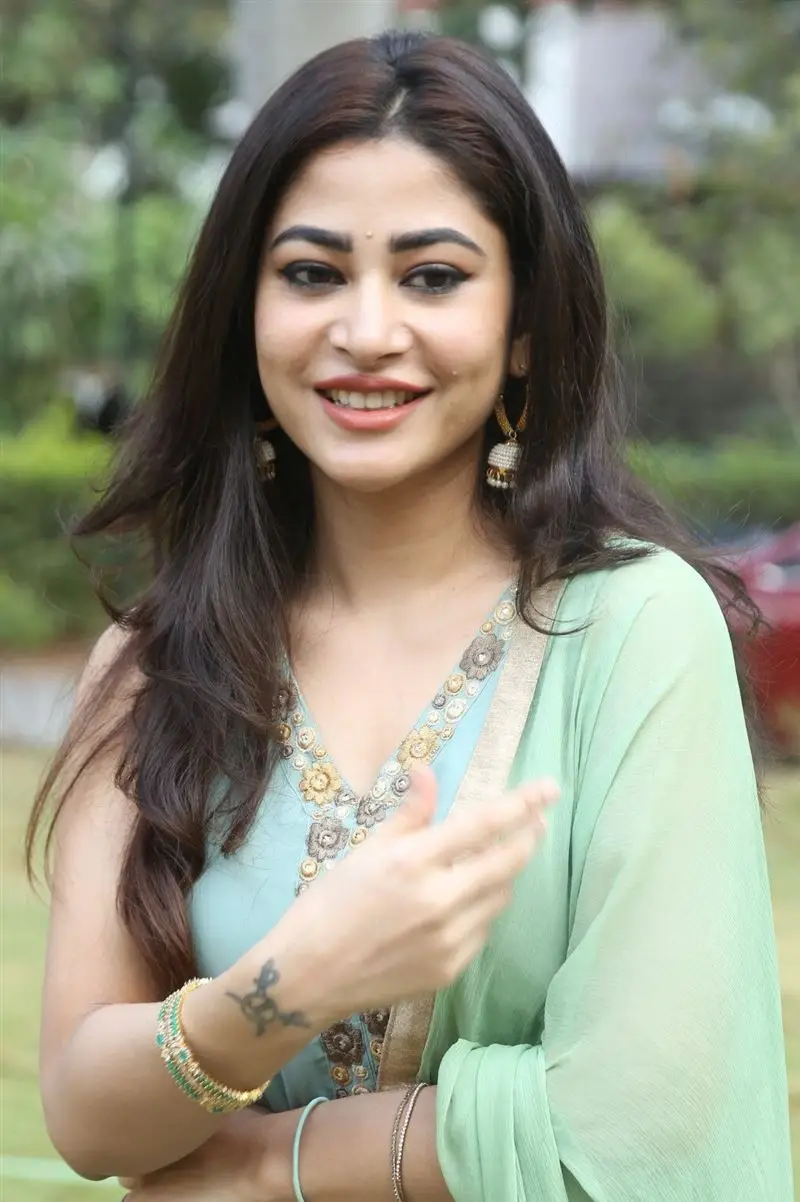 Telugu Girl Sonu Thakur In Sleeveless Green Gown